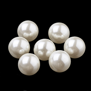 Eco-Friendly Plastic Imitation Pearl Beads, High Luster, Grade A, No Hole Beads, Round, Beige, 8mm