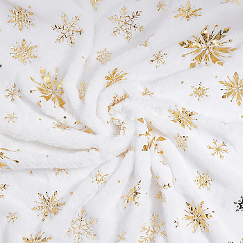 Soft Velvet Fabric with Snowflake Pattern Paillette, for DIY Pillow Cartoon Toy Making, White, 184x0.08cm, about 1m/sheet