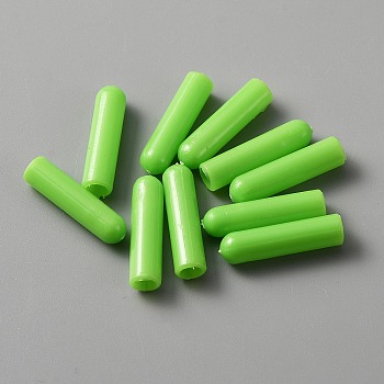 Plastic Aglets for Shoelaces, Shoelace Tips Head, Column, Lime, 20x5mm, Inner Diameter: 3.5mm