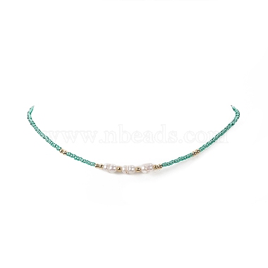 7-teiliges Halsketten-Set aus Naturperlen und Glasperlen in 7 Farben für Damen(NJEW-JN04184)-4