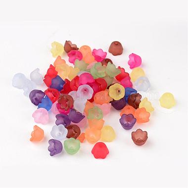 Mixed Frosted Acrylic Tulip Flower Bead Caps(X-PL543)-3