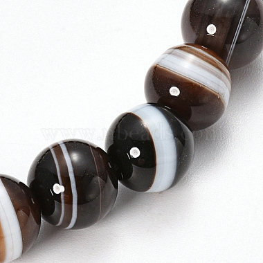 Natural Striped Agate/Banded Agate Beaded Stretch Bracelets(X-BJEW-Q692-03I)-2
