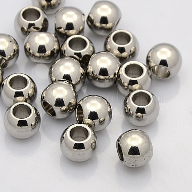 Rondelle 201 Stainless Steel European Beads(STAS-N020-03-10mm)-2