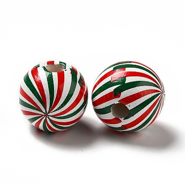 Christmas Theme Printed Natural Wooden Beads(WOOD-L020-A04)-3