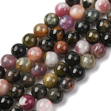 Natural Multicolor Tourmaline Beads Strands(G-K402-A01-8mm)-2