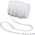1Roll AB Color Butterfly ABS Plastic Beads Ribbons, Garment Accessories, Clear AB, 3/8x1/8 inch(10x3mm), about 32.81 Yards(30m)/Set(OCOR-SP0001-24)
