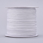 Nylon Braided Cord for Woven Jewelry Making Macrame Craft, White, 0.6mm, about 142.16 yards(130m)/roll(NWIR-D055-0.6mm-03)