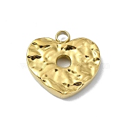 Ion Plating(IP) 304 Stainless Steel Charms, Heart Charm, Real 18K Gold Plated, 13x13.5x2.5mm, Hole: 2mm(STAS-B058-14G-03)