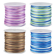 Pandahall 4 Rolls 4 Colors Segment Dyed Nylon Chinese Knotting Cord, for DIY Jewelry Making, Mixed Color, 1mm, about 50 yards/roll, 1 roll/color(NWIR-TA0001-05)