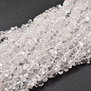 Natural Quartz Crystal Chip Beads Strands, Rock Crystal Beads, 5~14x4~10mm, Hole: 1mm, about 15.5 inch~16.1 inch(G-E271-103)