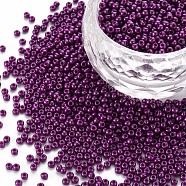 11/0 Grade A Round Glass Seed Beads, Baking Paint, Medium Orchid, 2.3x1.5mm, Hole: 1mm, about 48500pcs/pound(SEED-N001-A-1056)