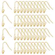 60Pcs Brass Earring Hooks, Ear Wire with Loops, Shell Shape, Golden, 20 Gauge, 16.5x17x5mm, Hole: 2mm, Pin: 0.8mm(KK-DC0003-89)