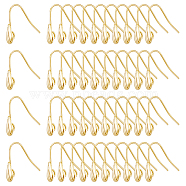 DICOSMETIC 60Pcs Brass Earring Hooks, Ear Wire with Loops, Shell Shape, Real 18K Gold Plated, 20 Gauge, 16.5x17x5mm, Hole: 2mm, Pin: 0.8mm(KK-DC0003-89)