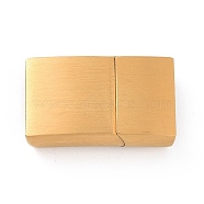 Ion Plating(IP) 304 Stainless Steel Rectangle Magnetic Clasps with Glue-in Ends, Golden, 20x12x5mm, Hole: 10x3mm(STAS-E089-42G-A)