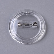 Acrylic Brooch Cabochon Bezel Settings, Flat Round, Clear, Tray: 59mm, 59x7.5mm(JEWB-WH0009-11C)
