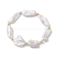 Natural Keshi Pearl Stretch Bracelets for Women, Seashell Color, Inner Diameter: 2 inch(5cm)(BJEW-JB10244)