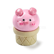 Opaque Resin Cute Pig Imitation Food Decoden Cabochons, Tan, 26x19mm(CRES-M016-01D)