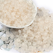 Transparent Colours Glass Seed Beads, Donut, Wheat, 6.5x3mm, Hole: 1.8mm, about 1363pcs/pound(SEED-P008-01B-06)