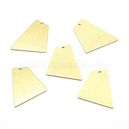 Brass Pendants, Lead Free & Cadmium Free & Nickel Free, Pentagon, Real 18K Gold Plated, 22x18x1mm, Hole: 1mm(KK-P155-22G-NR)