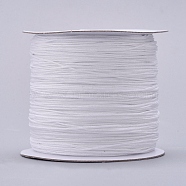Nylon Thread, Nylon Jewelry Cord for Custom Woven Jewelry Making, White, 0.6mm, about 142.16 yards(130m)/roll(NWIR-D055-0.6mm-03)