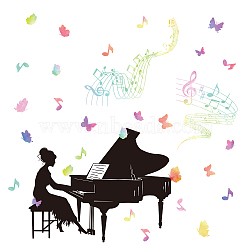 PVC Wall Stickers, Wall Decoration, Musical Instruments Pattern, 390x900mm(DIY-WH0228-473)