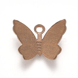 Brass Filigree Pendants, Butterfly Charms, Antique Bronze, 11x13.5x3mm, Hole: 1.5mm(KK-G368-07AB)