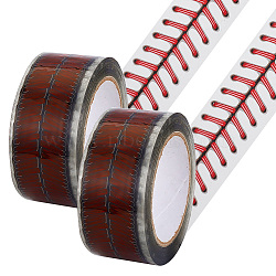 Adhesive BOPP Packing Tape, Rugby Printing Shipping Decorative Tape, for Sealing Boxes, Red, 49mm, about 153.11 Yards(140m)/Roll(AJEW-WH0348-303)