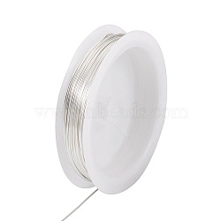 Copper Wire, Round, for Jewelry Making, Silver, 20 Gauge, 0.8mm, about 26.25 Feet(8m)/Roll(CWIR-TAC0002-01F-S)