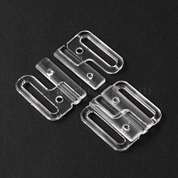 Plastic Bikini Clips, Bra Clasp Replacement Part, Lingerie Snap Closure, Clear, 32x34x5mm, Hole: 4.5x25mm(FIND-WH0042-79B-04)