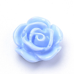 Resin Cabochons, Rose Flower, Light Steel Blue, 10x5mm, Bottom: 7~8mm(CRES-Q197-29H)