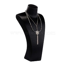 Resin Covered with Cloth Necklace Displays, Black, 45x20x10cm(NDIS-K001-24)