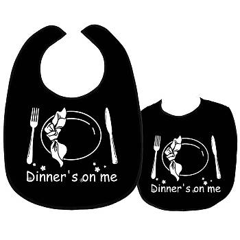 Washable Polyester Canvas Adult Bibs for Eating, Reusable Eating Cloth for Clothing Protector, Tableware, 600x450mm
