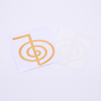 Self Adhesive Brass Stickers, Scrapbooking Stickers, for Epoxy Resin Crafts, Golden, Vortex Pattern, 68x58x0.1mm