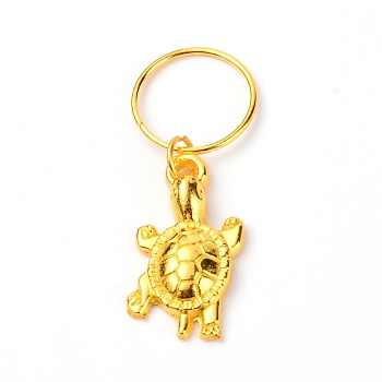 Alloy Pendants, Tortoise, Golden, 37mm, Hole: 14mm, Tortoise: 22x12x4mm