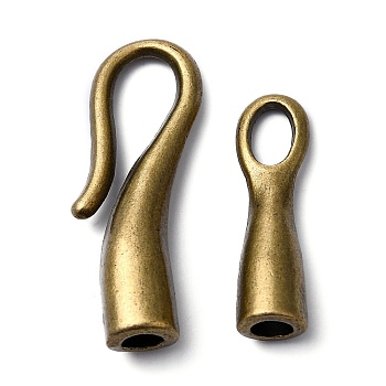 Tibetan Style Hook Clasps, Lead Free & Cadmium Free & Nickel Free, Antique Bronze, Toggle: 31mm long, 11mm wide, 7mm thick, Bar: 24mm long, 7mm wide, hole: 4mm