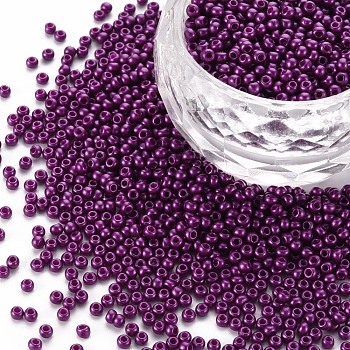 11/0 Grade A Round Glass Seed Beads, Baking Paint, Medium Orchid, 2.3x1.5mm, Hole: 1mm, about 48500pcs/pound