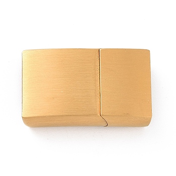 Ion Plating(IP) 304 Stainless Steel Rectangle Magnetic Clasps with Glue-in Ends, Golden, 20x12x5mm, Hole: 10x3mm