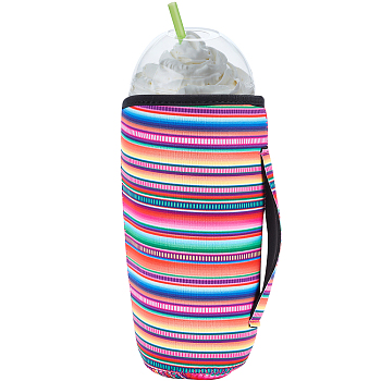 Gorgecraft 1Pc Neoprene Cup Sleeve, Insulated Reusable Coffee & Tea Cup Sleeves, Stripe Pattern, 200x145x30mm, 30oz