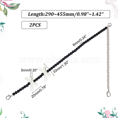 2Pcs Adjustable ABS Imitation Pearl Beaded Bag Straps(DIY-AR0003-16A)-2