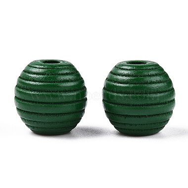 Painted Natural Wood Beehive Beads(WOOD-S049-04B-04)-3