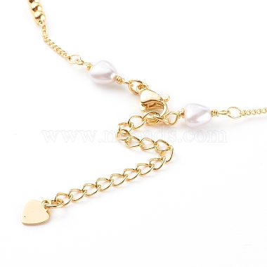 Heart Glass Beaded Chain Necklaces(NJEW-JN03394)-3