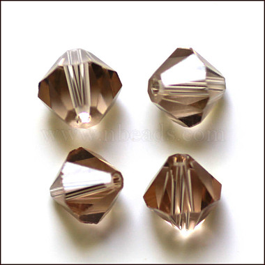 6mm Camel Bicone Glass Beads