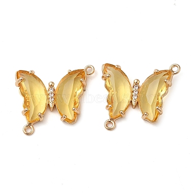 Golden Gold Butterfly Brass+Glass Links
