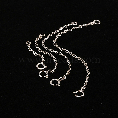 4Pcs 4 Styles Sterling Silver Cable Chain Extender(STER-GL0001-03)-3