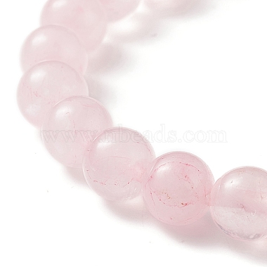 Natural Rose Quartz Round & Heart & Chips Beaded Stretch Bracelet(BJEW-TA00194)-5