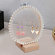 Retro Round Wooden Lace Fabric Earring Display Stands(EDIS-WH0029-82)-5