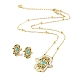 ensembles de boucles d'oreilles et de colliers pendentifs en turquoise synthétique(SJEW-M100-02E-G)-1