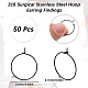 50Pcs 316L Surgical Stainless Steel Hoop Earring Findings(STAS-SC0007-28)-2
