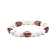 Bracelet extensible en perles d'howlite naturelle pour femme ou homme(BJEW-JB07732-03)-1