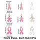 Sunnyclue 30 pcs 3 style octobre cancer du sein rose sensibilisation ruban alliage émail pendentifs(ENAM-SC0003-32)-2